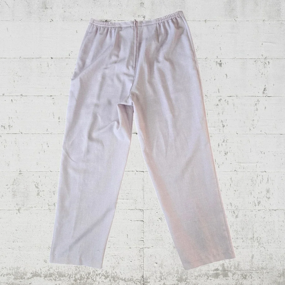 Vintage 90s Light Pink Pantsuit Short Sleeve Blazer Trousers Size Large 12/14